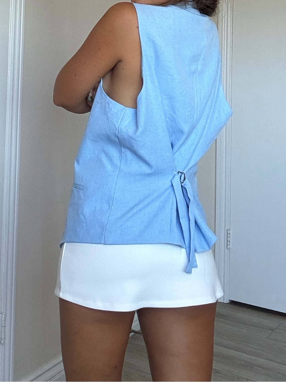 Light Blue Linen Vest